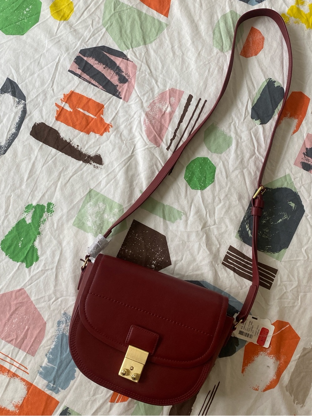 3.1 Phillip Lim Burgundy Leather Crossbody with Gold Lock